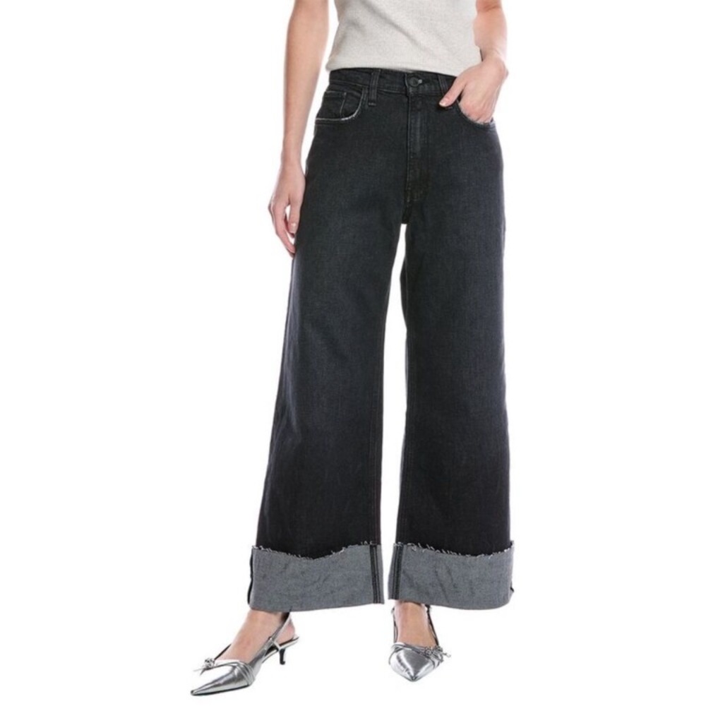 Hudson Jeans Womens Jodie Milano Noir Loose Fit Wide Leg Petite Jean size 28